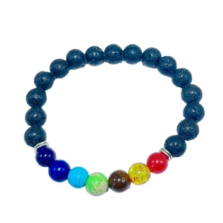 Bracelet mix pierre de lave